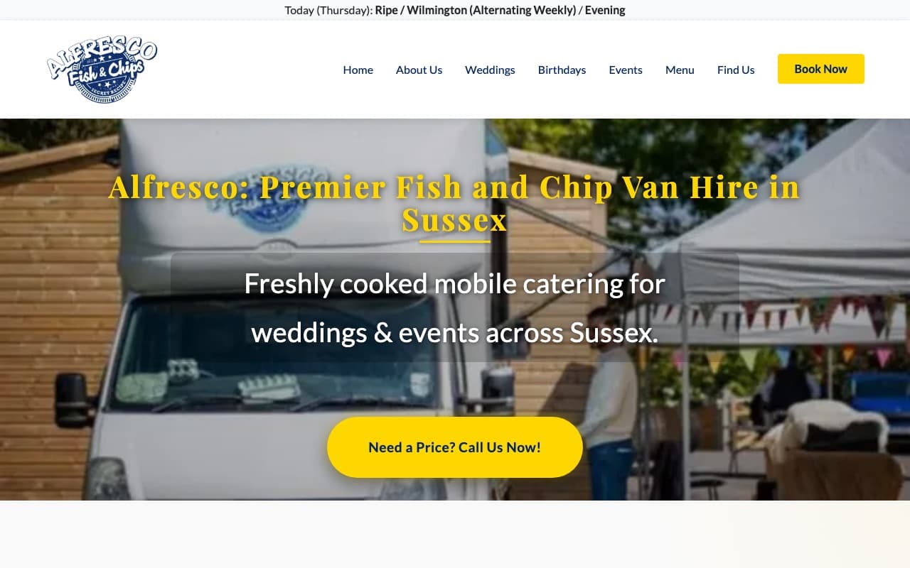 Fish & Chip Van Sussex — website built by InstaWebsite