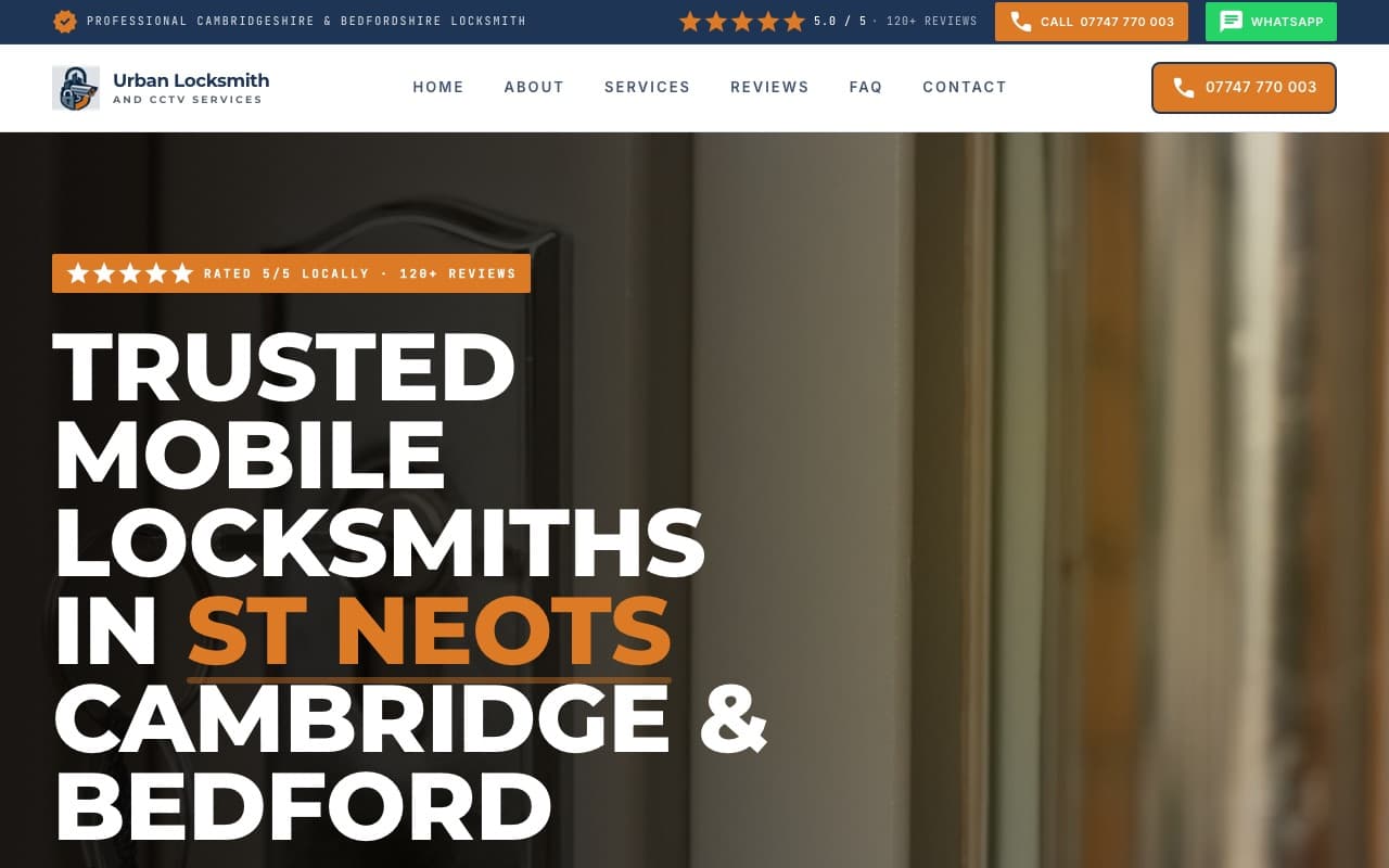 Urban Locksmith — website built by InstaWebsite