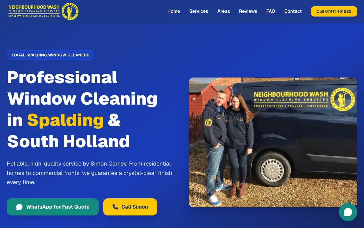 Neighbourhood Wash — real client website built by InstaWebsite